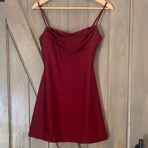 Windsor Burgundy Cowl Neck Mini Dress